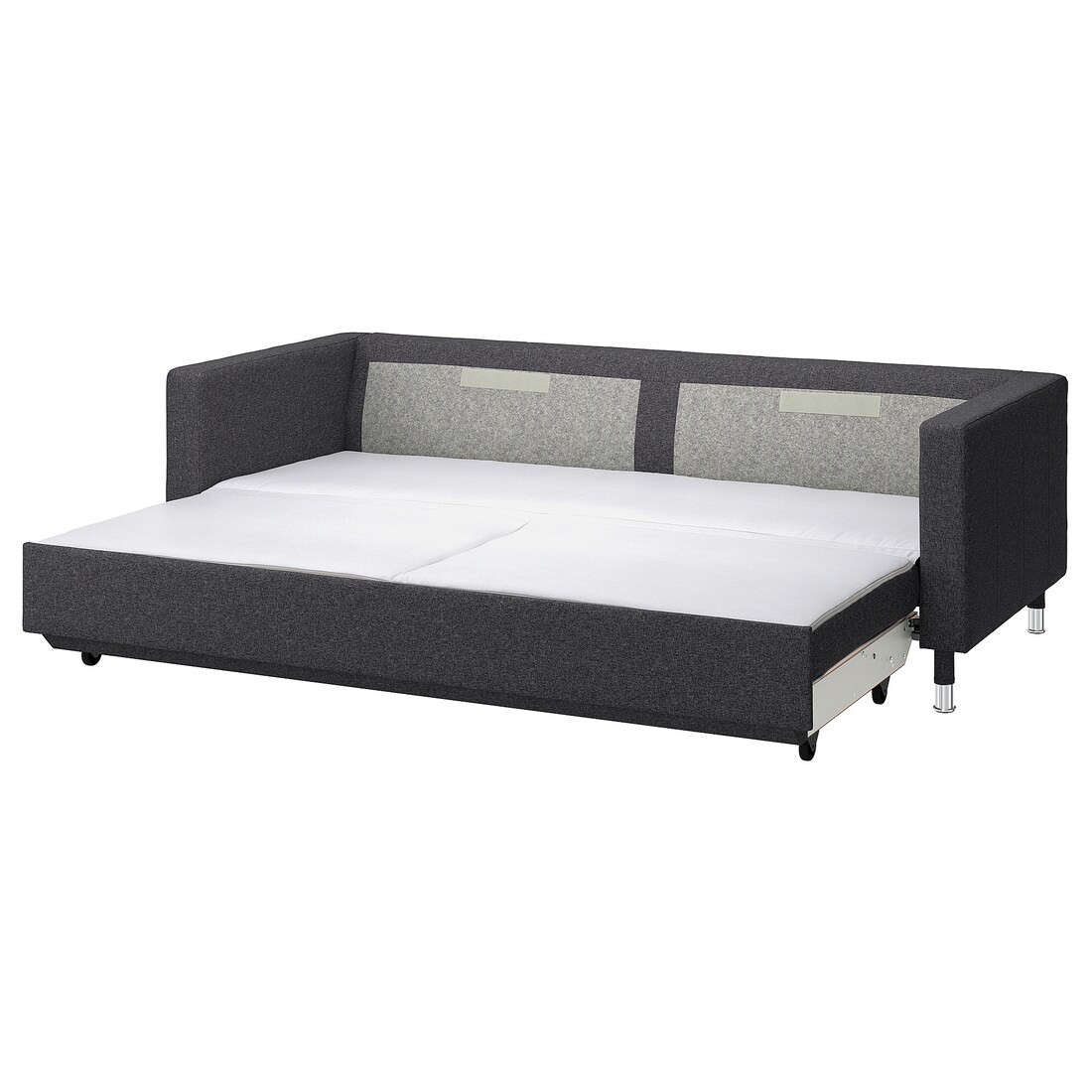 IKEA LANDSKRONA Розкладний диван 3-місний, Gunnared темно-сірий / метал 09491273 094.912.73