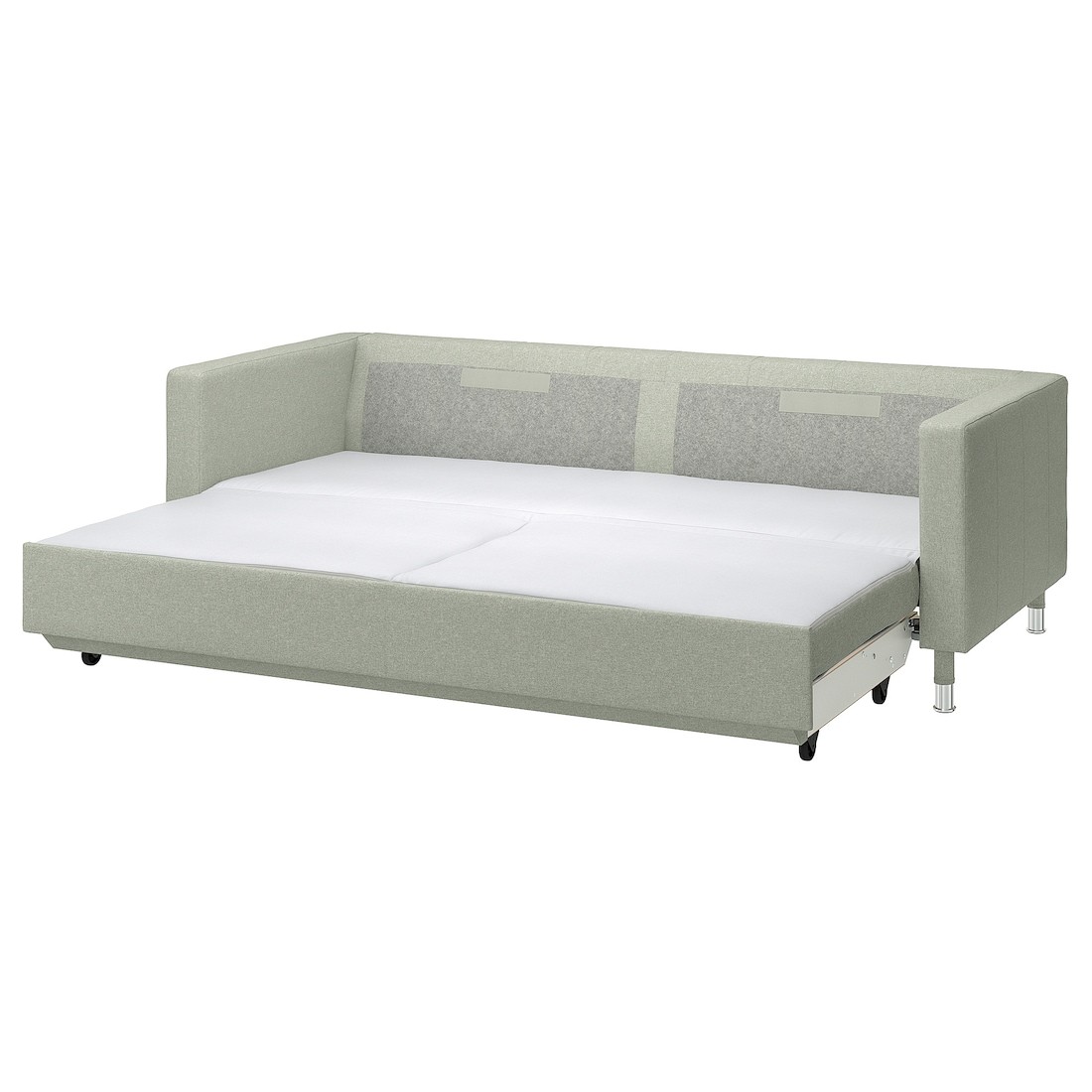 IKEA LANDSKRONA Розкладний диван 3-місний, Gunnared світло-зелений / метал 39491281 | 394.912.81