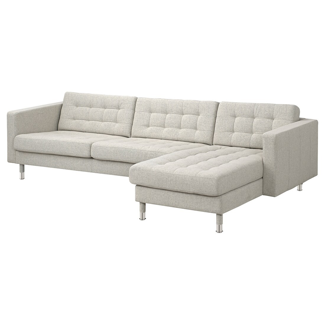 IKEA LANDSKRONA ЛАНДСКРУНА 4-місний диван з козеткою, Gunnared бежевий / метал 49435341 494.353.41