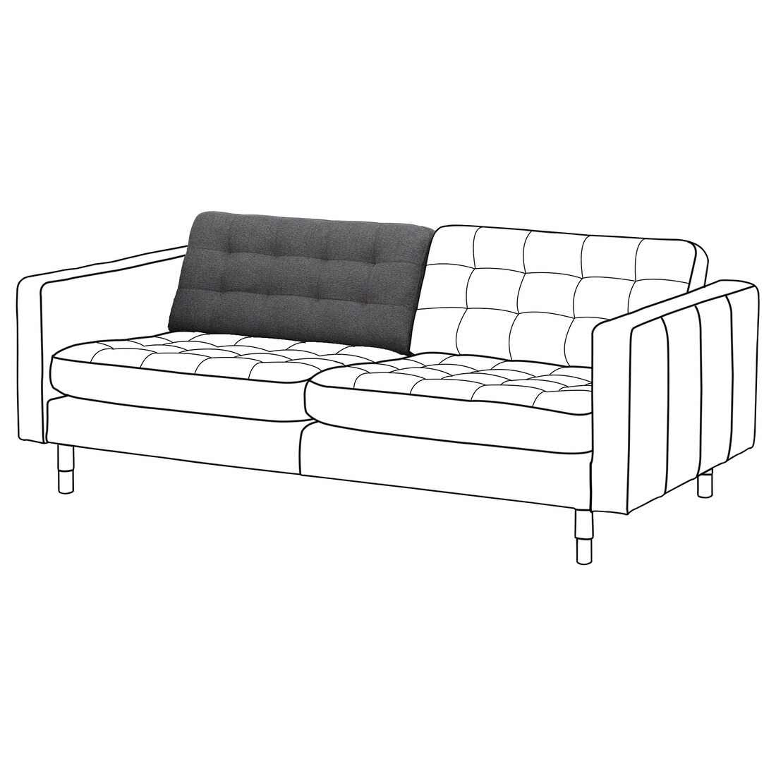 IKEA LANDSKRONA ЛАНДСКРУНА Подушка спинки 3-місного дивана, Gunnared / темно-сірий запчастина 00498028 004.980.28