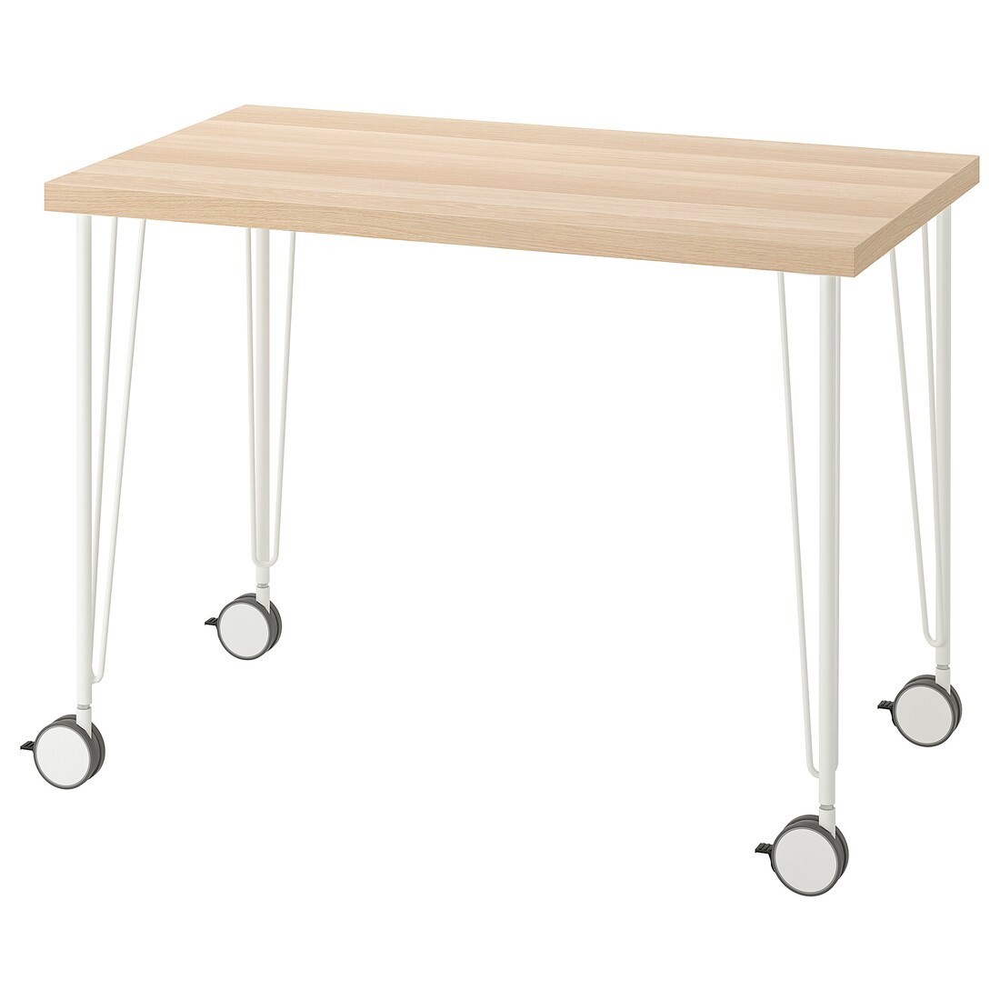 IKEA LINNMON ЛІННМОН / KRILLE КРІЛЛЕ Письмовий стіл, під білений дуб / білий, 100x60 см 59416361 | 594.163.61
