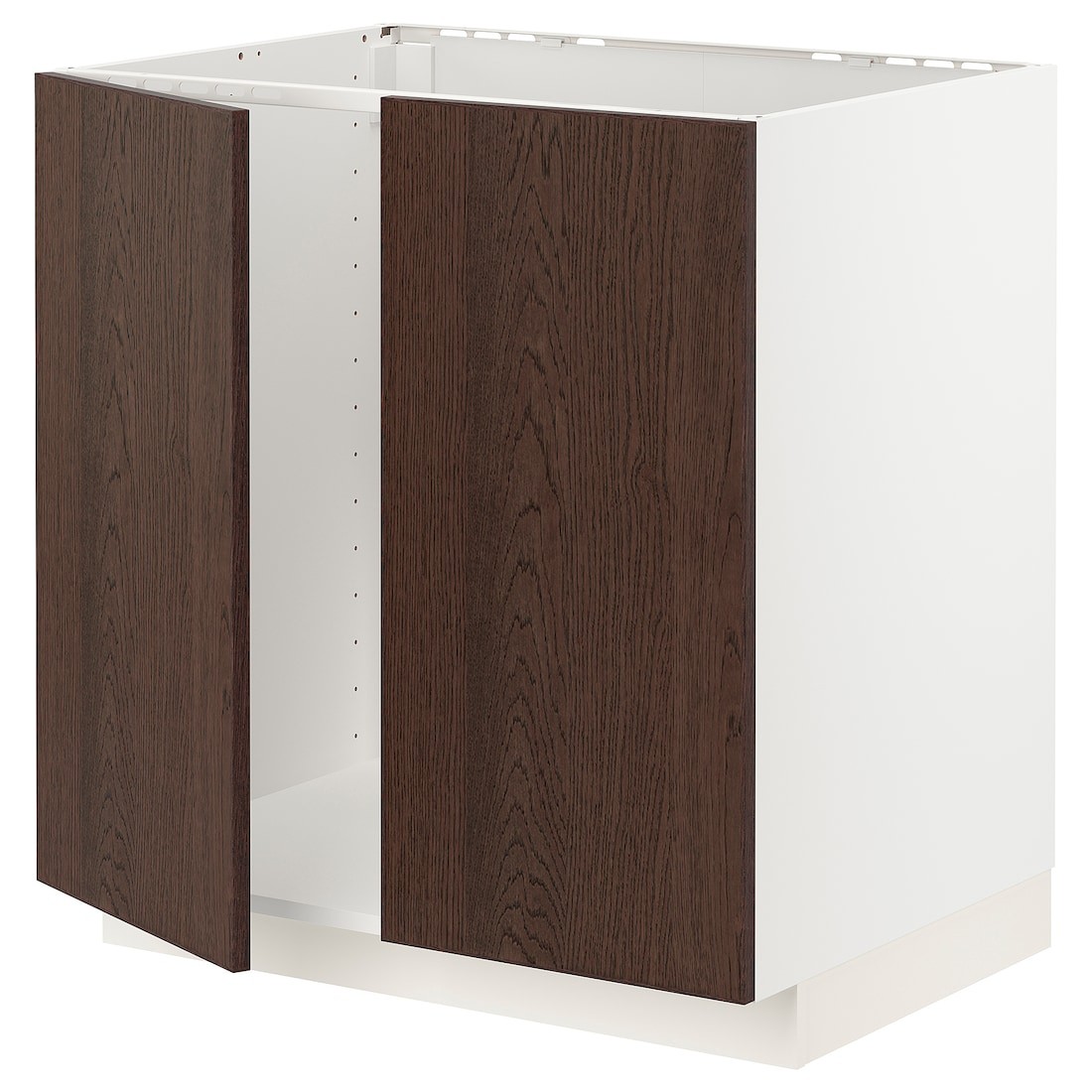 IKEA METOD МЕТОД Підлогова шафа для мийки, білий / Sinarp коричневий, 80x60 см 49456300 494.563.00