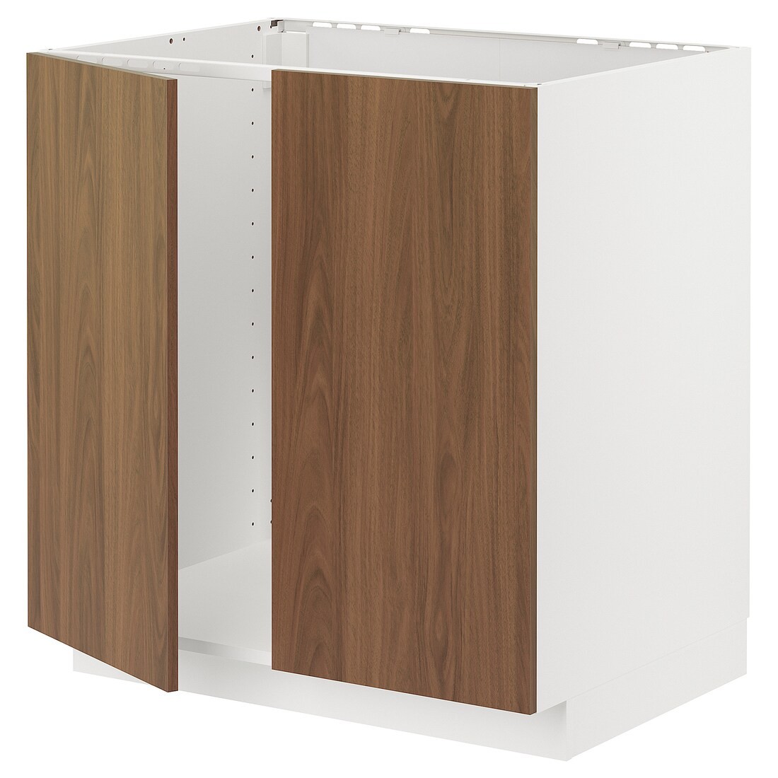 IKEA METOD Підлогова шафа для мийки, білий / Імітація коричневого горіха, 80x60 см 09519229 095.192.29