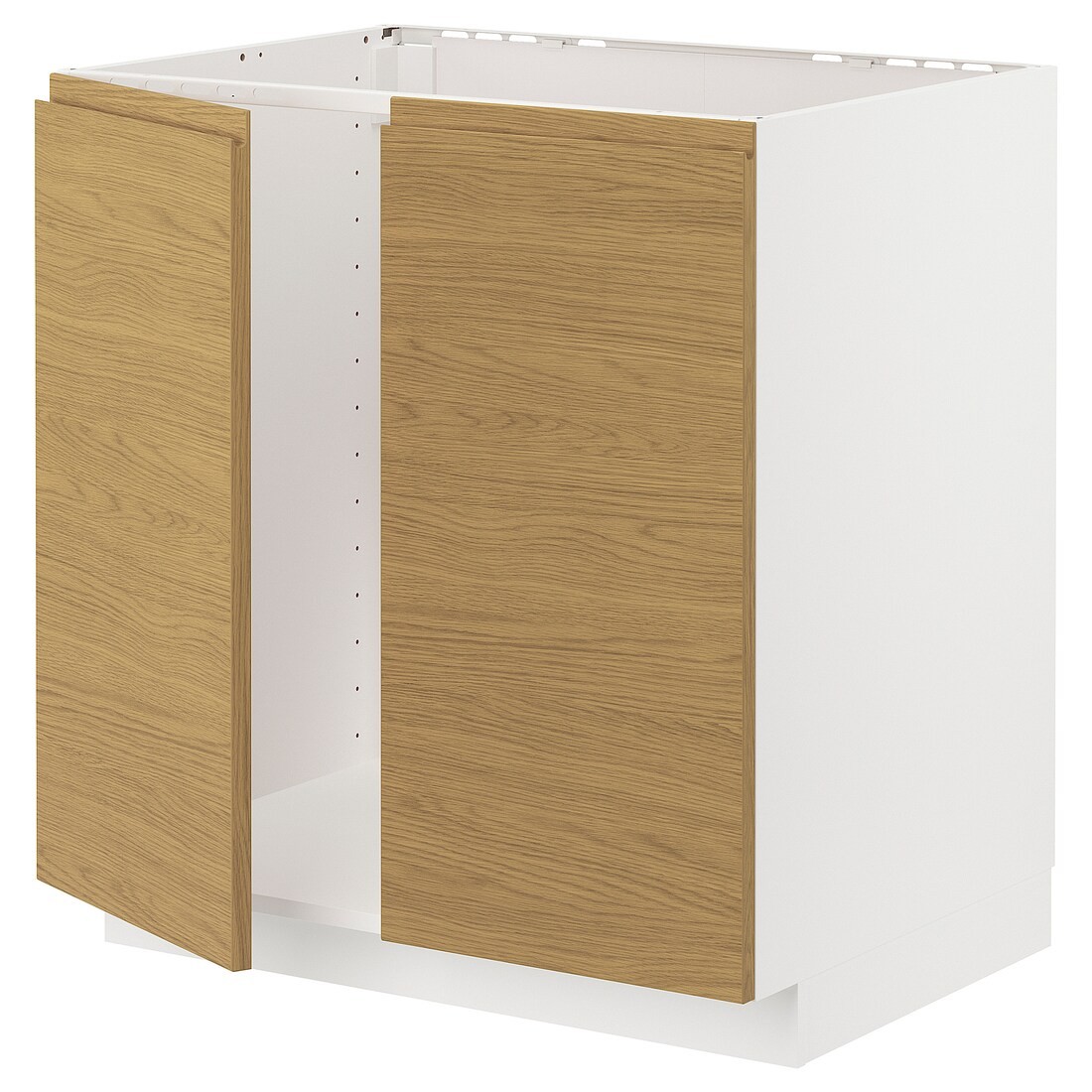 IKEA METOD підлогова шафа для мийки+2 дверцят, білий / Voxtorp імітація дуб, 80x60 см 19538675 195.386.75