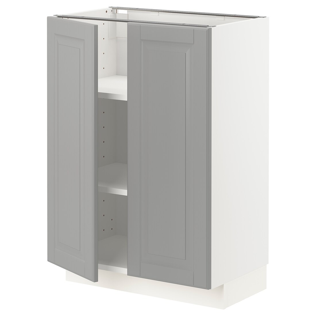 IKEA METOD МЕТОД Шафа з полицями / 2 дверей, білий / Bodbyn сірий, 60x37 см 89470040 894.700.40
