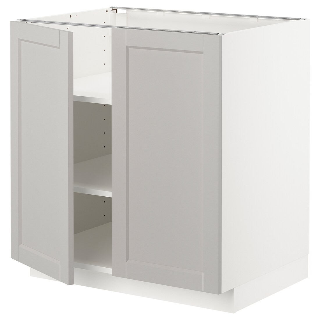 IKEA METOD МЕТОД Шафа з полицями / 2 дверей, білий / Lerhyttan світло-сірий, 80x60 см 29459432 294.594.32