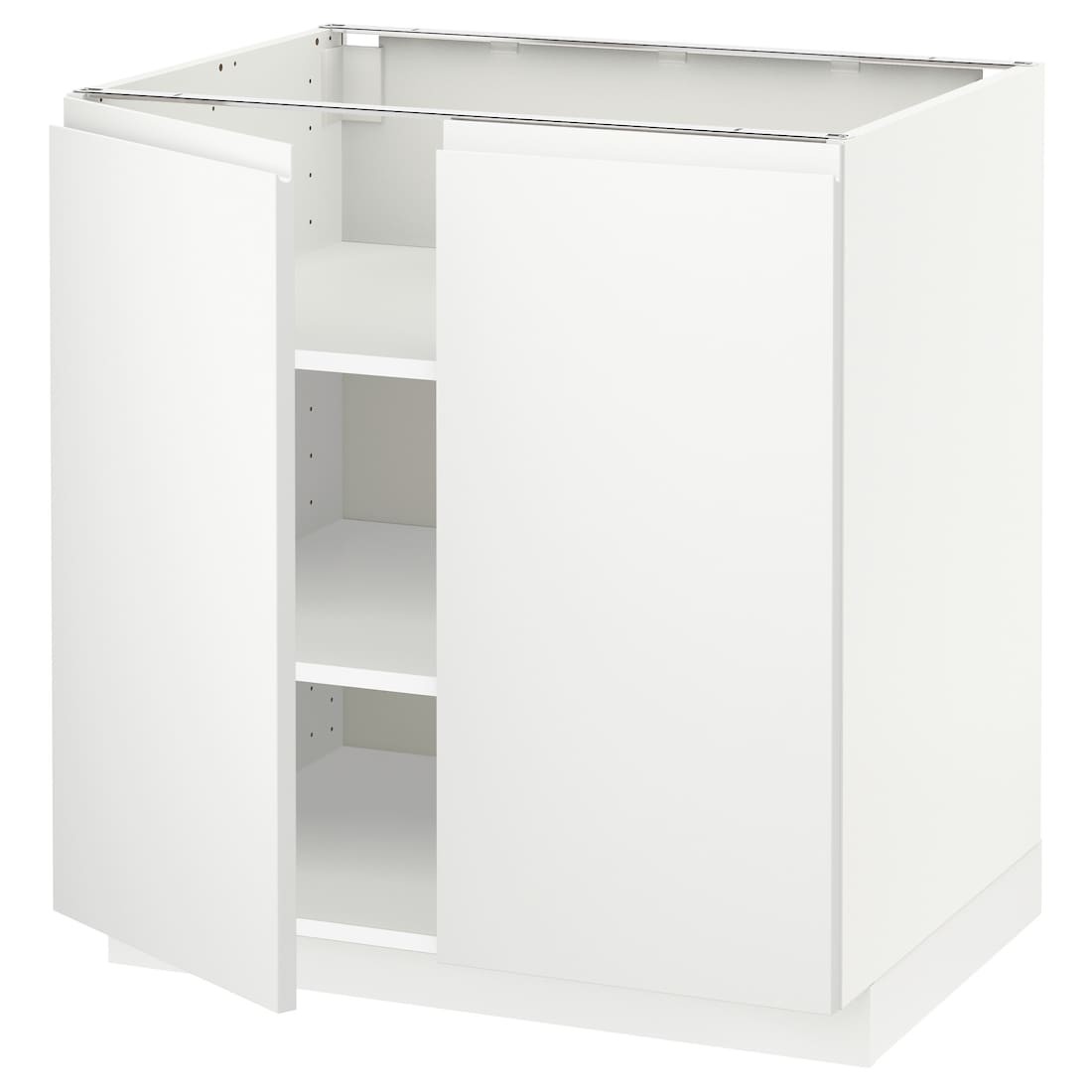 IKEA METOD МЕТОД Шафа з полицями / 2 дверей, білий / Voxtorp матовий білий, 80x60 см 99456185 994.561.85