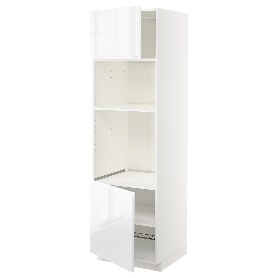 IKEA METOD МЕТОД Висока шафа для духовки / НВЧ, білий / Voxtorp глянцевий / білий, 60x60x200 см 09466419 | 094.664.19