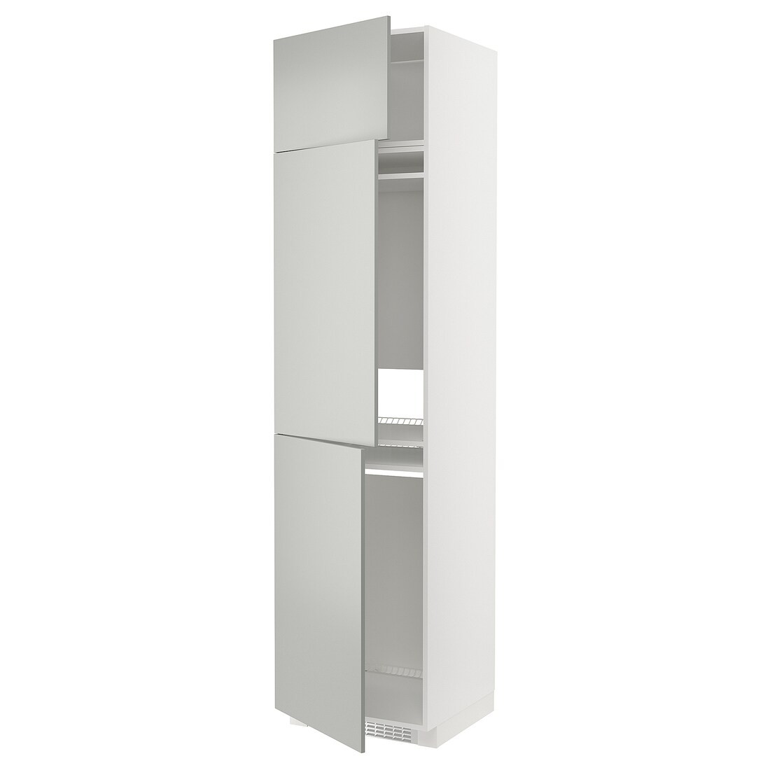 IKEA METOD Висока шафа для холодильника / морозильника / 3 дверцят, білий / Хавсторп світло-сірий, 60x60x240 см 79539224 795.392.24