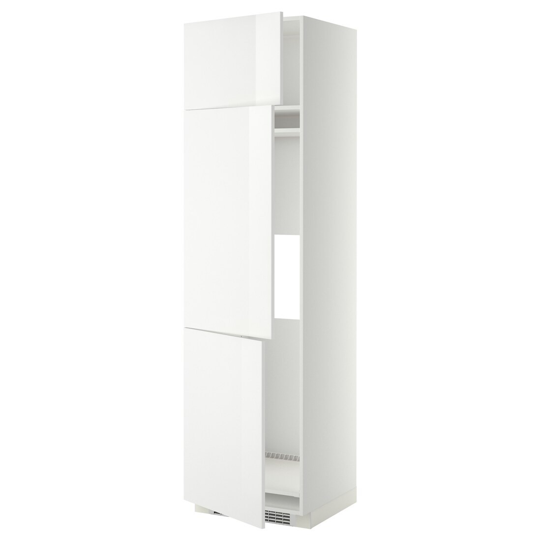 IKEA METOD МЕТОД Висока шафа для холодильника / морозильника / 3 дверцят, білий / Ringhult білий, 60x60x220 см 79468877 794.688.77