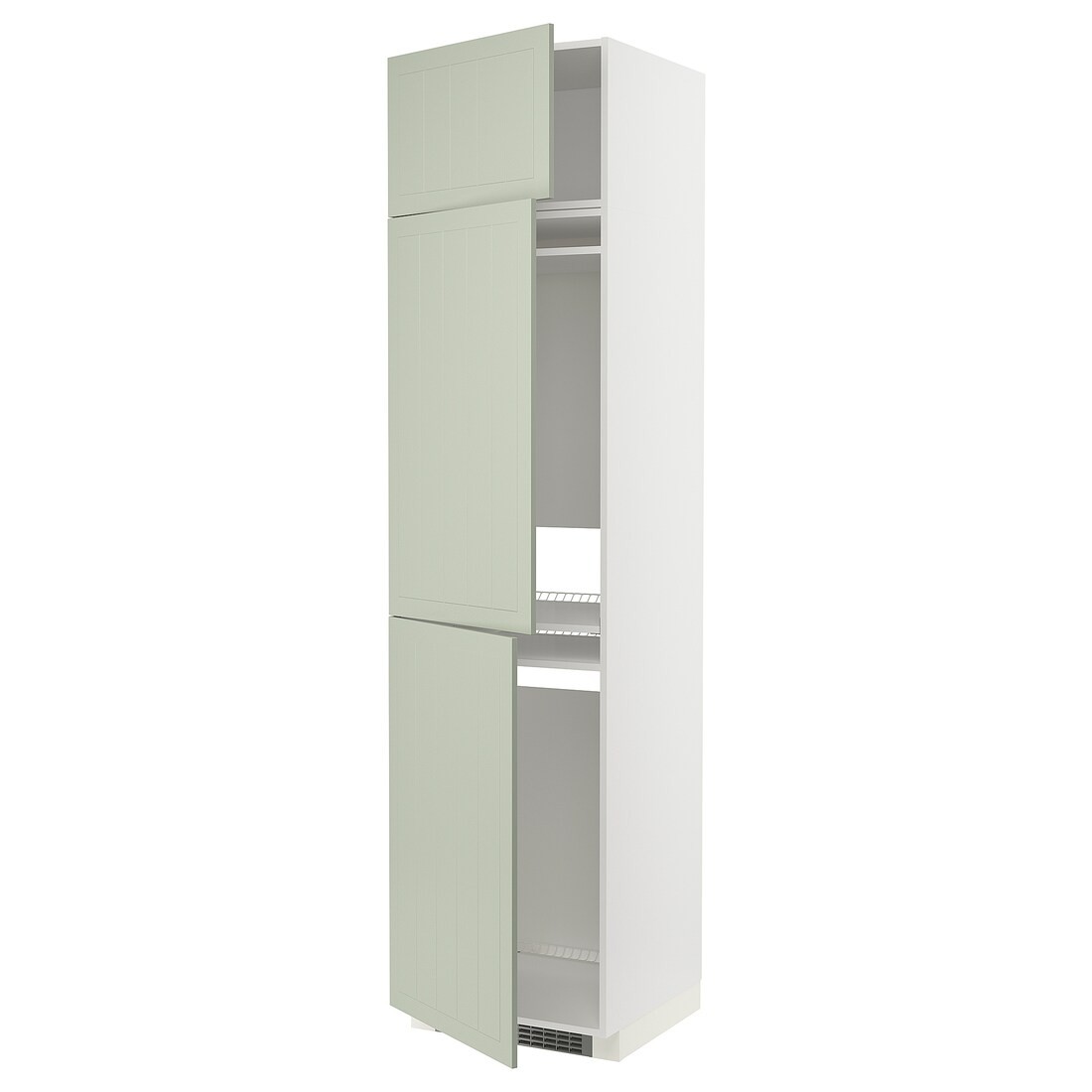IKEA METOD МЕТОД Висока шафа для холодильника / морозильника / 3 дверцят, білий / Stensund світло-зелений, 60x60x240 см 59487042 594.870.42