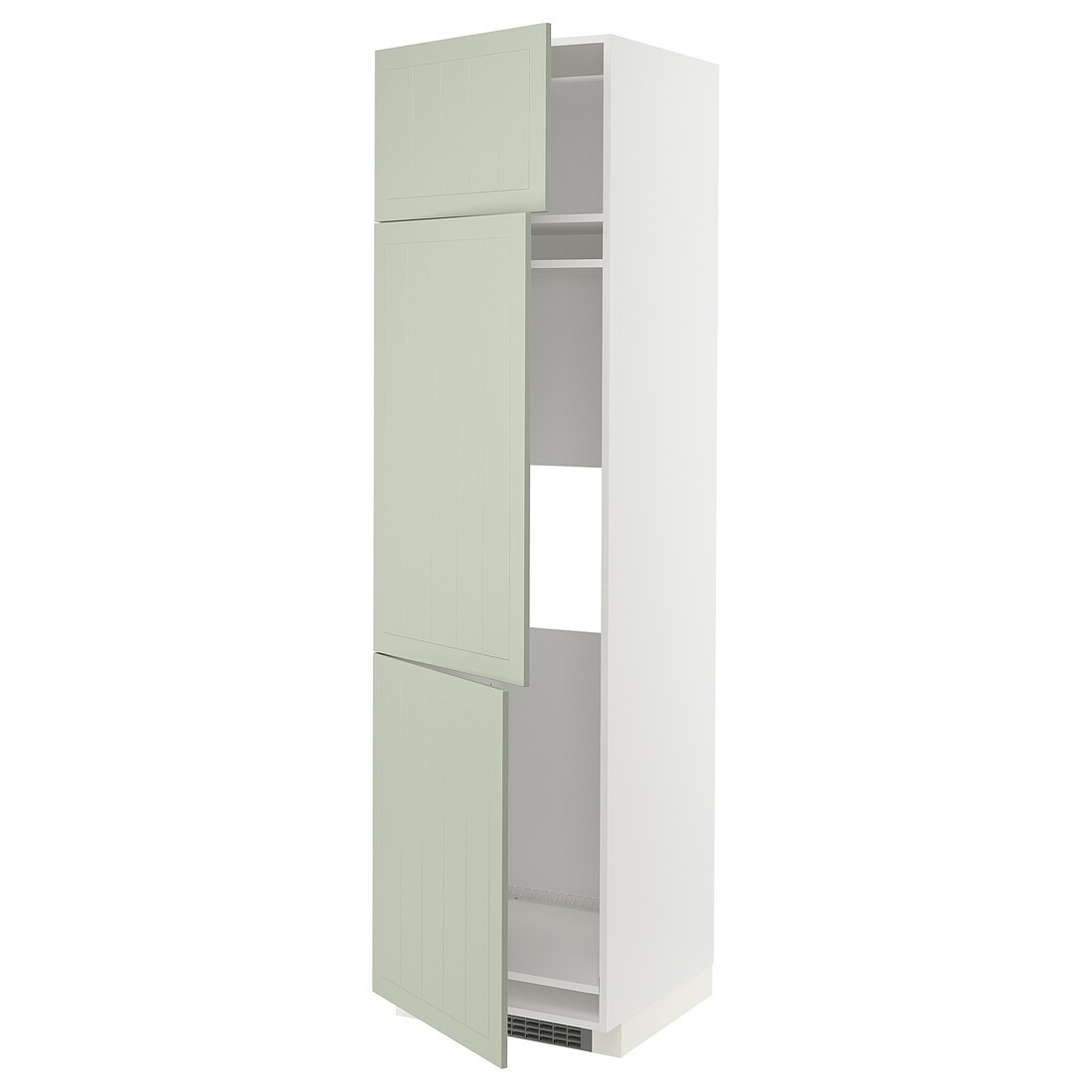 IKEA METOD МЕТОД Висока шафа для холодильника / морозильника / 3 дверцят, білий / Stensund світло-зелений, 60x60x220 см 69486966 694.869.66