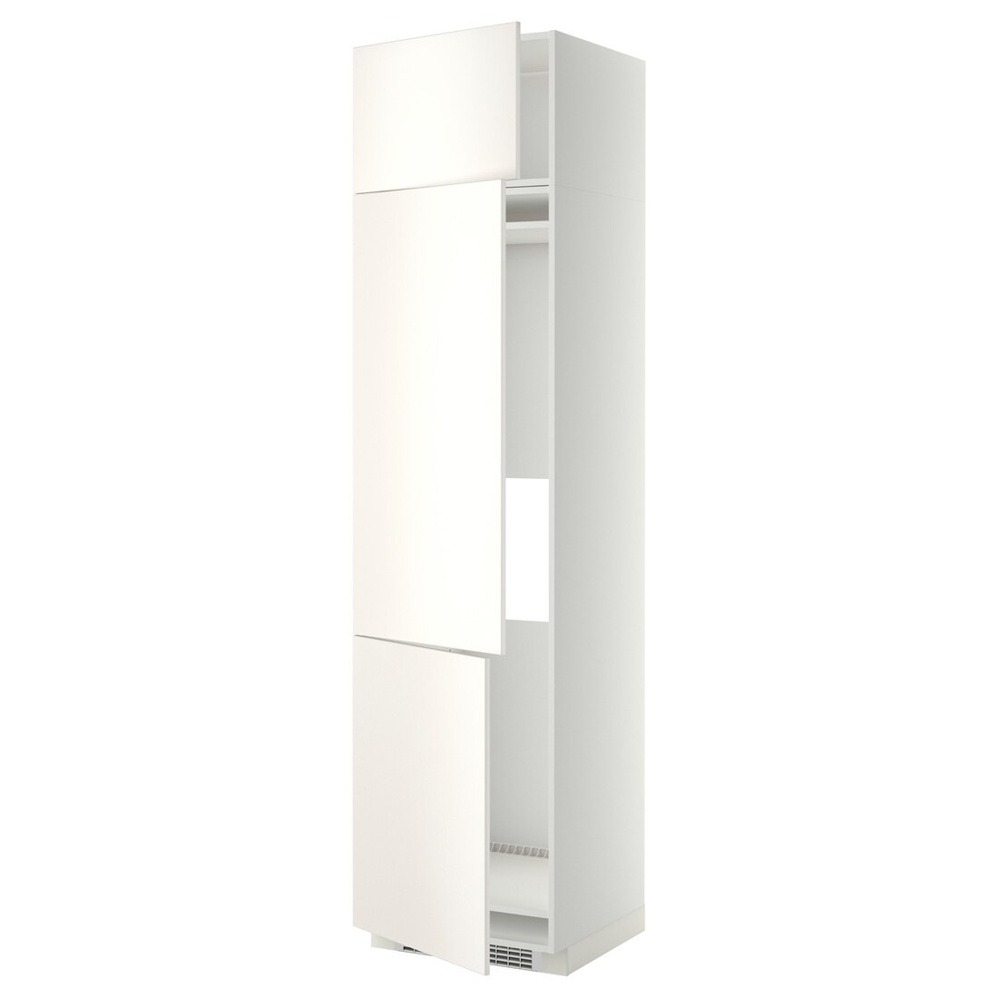 IKEA METOD МЕТОД Висока шафа для холодильника / морозильника / 3 дверцят, білий / Veddinge білий, 60x60x240 см 89463469 894.634.69