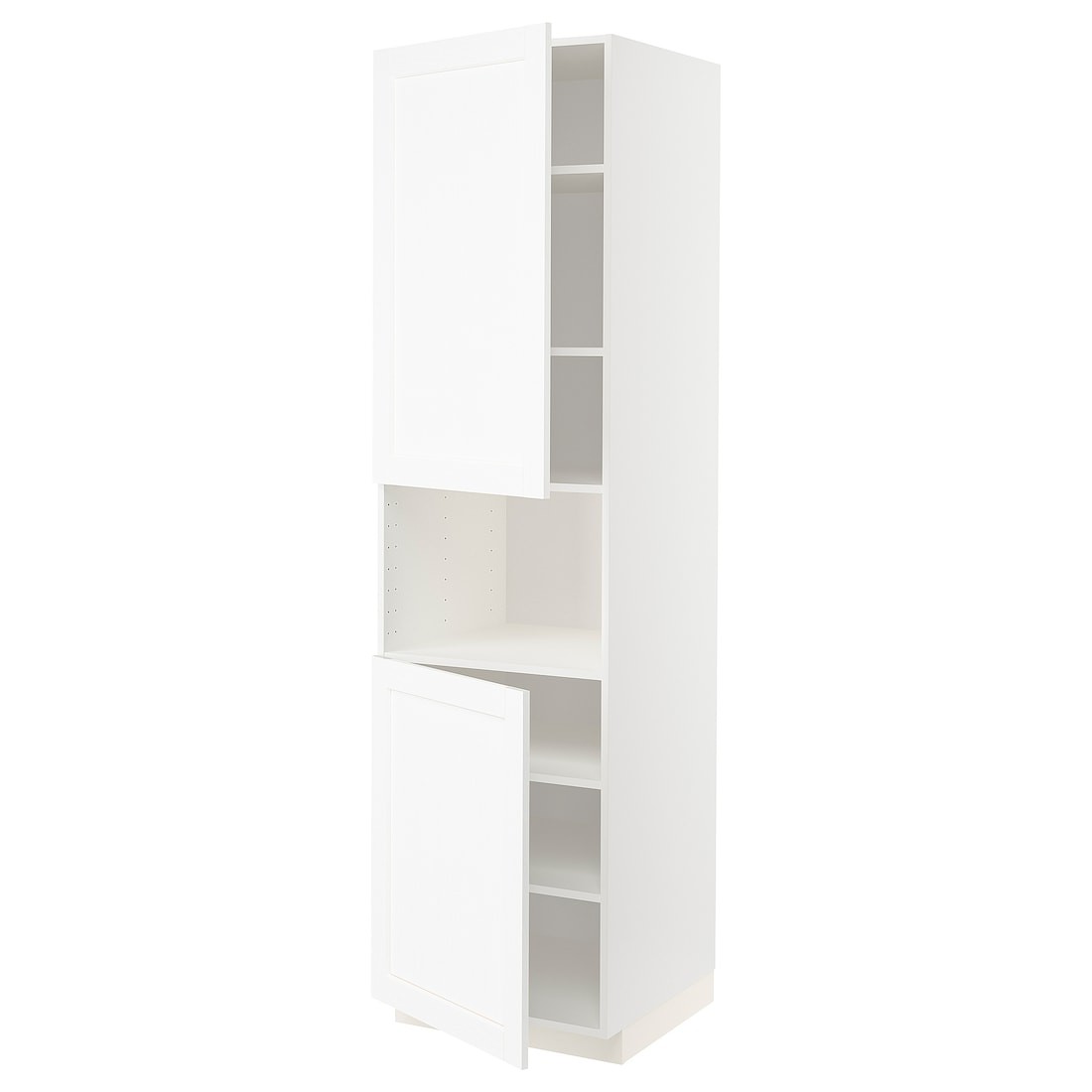 IKEA METOD МЕТОД Вис шафа для НВЧ / 2 дверцят / полиці, білий Enköping / білий імітація дерева, 60x60x220 см 89473543 894.735.43