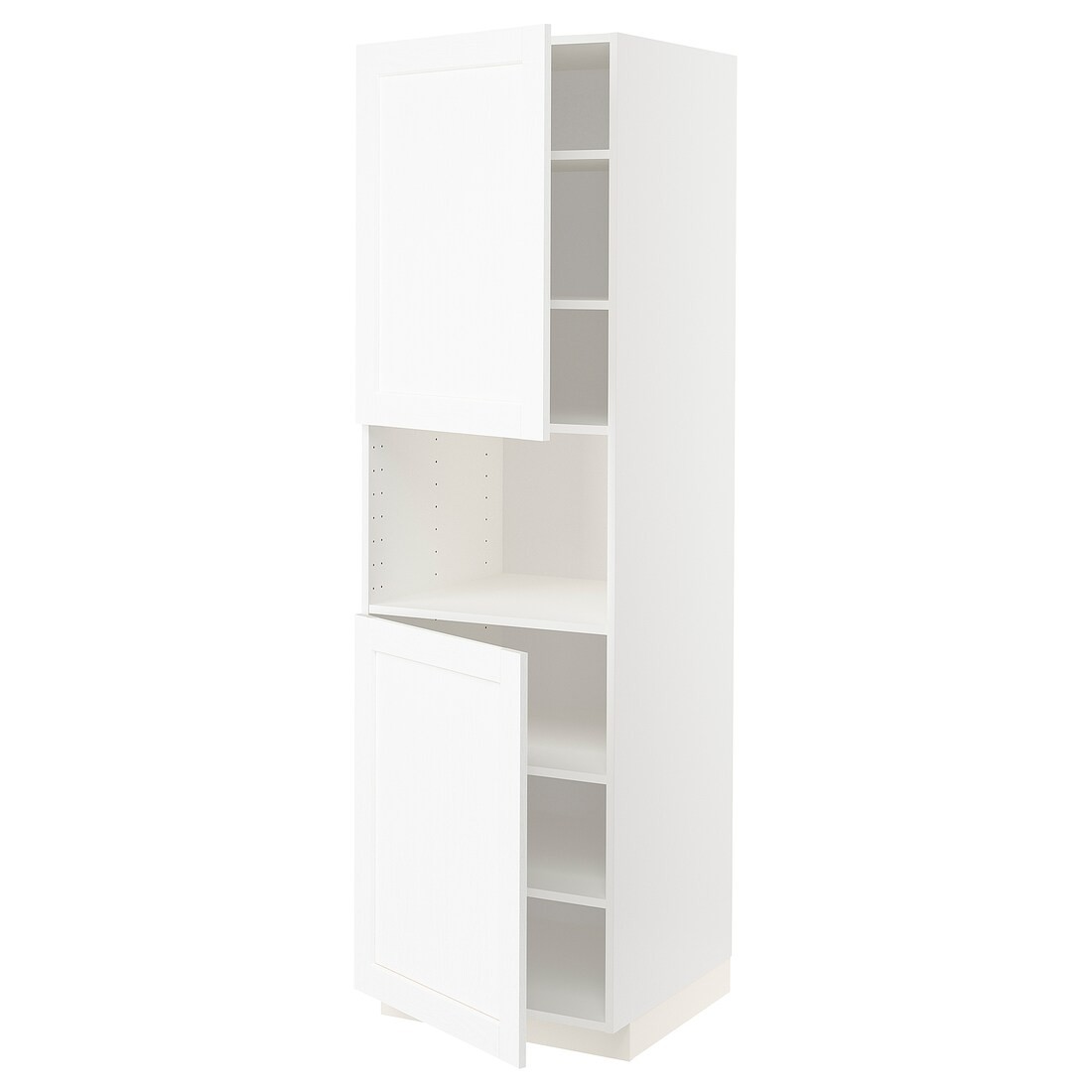 IKEA METOD МЕТОД Вис шафа для НВЧ / 2 дверцят / полиці, білий Enköping / білий імітація дерева, 60x60x200 см 09473542 | 094.735.42