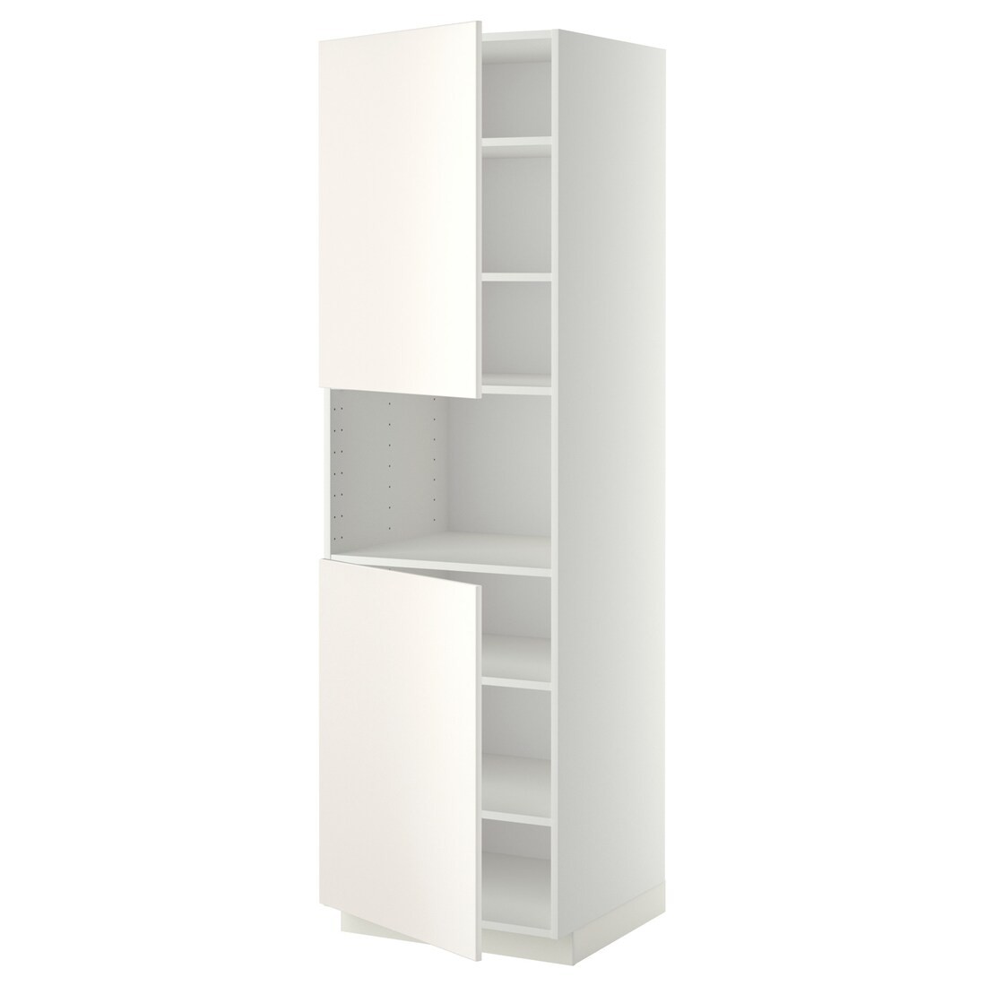 IKEA METOD МЕТОД Вис шафа для НВЧ / 2 дверцят / полиці, білий / Veddinge білий, 60x60x200 см 39467808 394.678.08