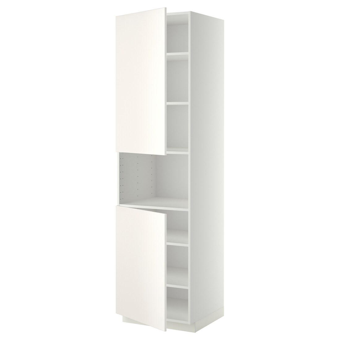 IKEA METOD МЕТОД Вис шафа для НВЧ / 2 дверцят / полиці, білий / Veddinge білий, 60x60x220 см 39455419 | 394.554.19