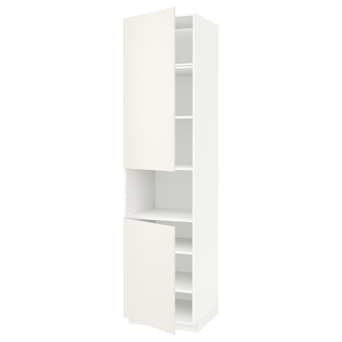 IKEA METOD МЕТОД Вис шафа для НВЧ / 2 дверцят / полиці, білий / Veddinge білий, 60x60x240 см 39462820 | 394.628.20