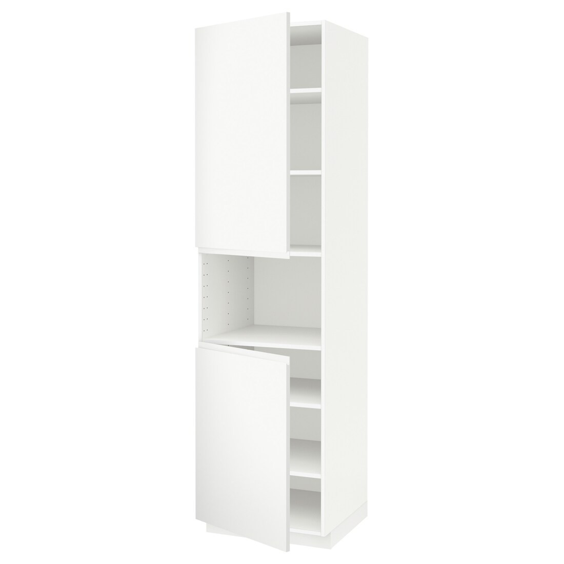 IKEA METOD МЕТОД Вис шафа для НВЧ / 2 дверцят / полиці, білий / Voxtorp матовий білий, 60x60x220 см 89468202 | 894.682.02