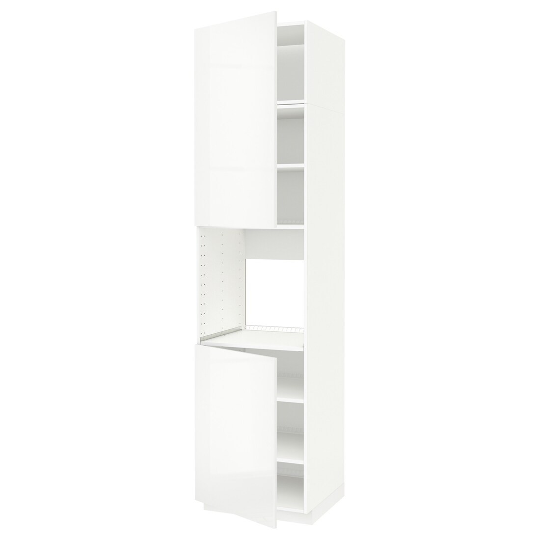 IKEA METOD МЕТОД Висока шафа для духовки / 2 дверцят / полиці, білий / Ringhult білий, 60x60x240 см 89458745 894.587.45