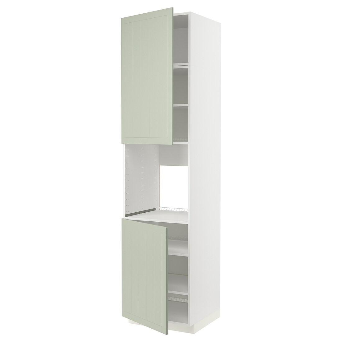 IKEA METOD МЕТОД Висока шафа для духовки / 2 дверцят / полиці, білий / Stensund світло-зелений, 60x60x240 см 89486456 894.864.56