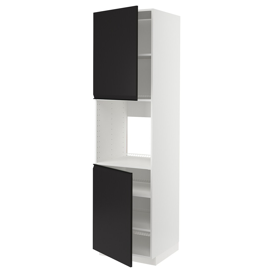 IKEA METOD МЕТОД Висока шафа для духовки / 2 дверцят / полиці, білий / Upplöv матовий антрацит, 60x60x220 см 79493594 | 794.935.94