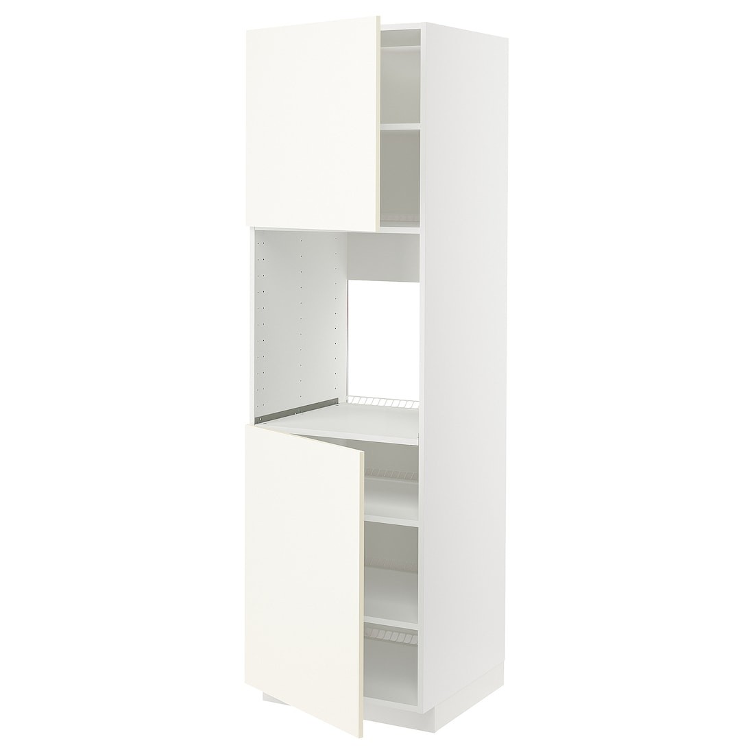 IKEA METOD МЕТОД Висока шафа для духовки / 2 дверцят / полиці, білий / Vallstena білий, 60x60x200 см 39507376 395.073.76