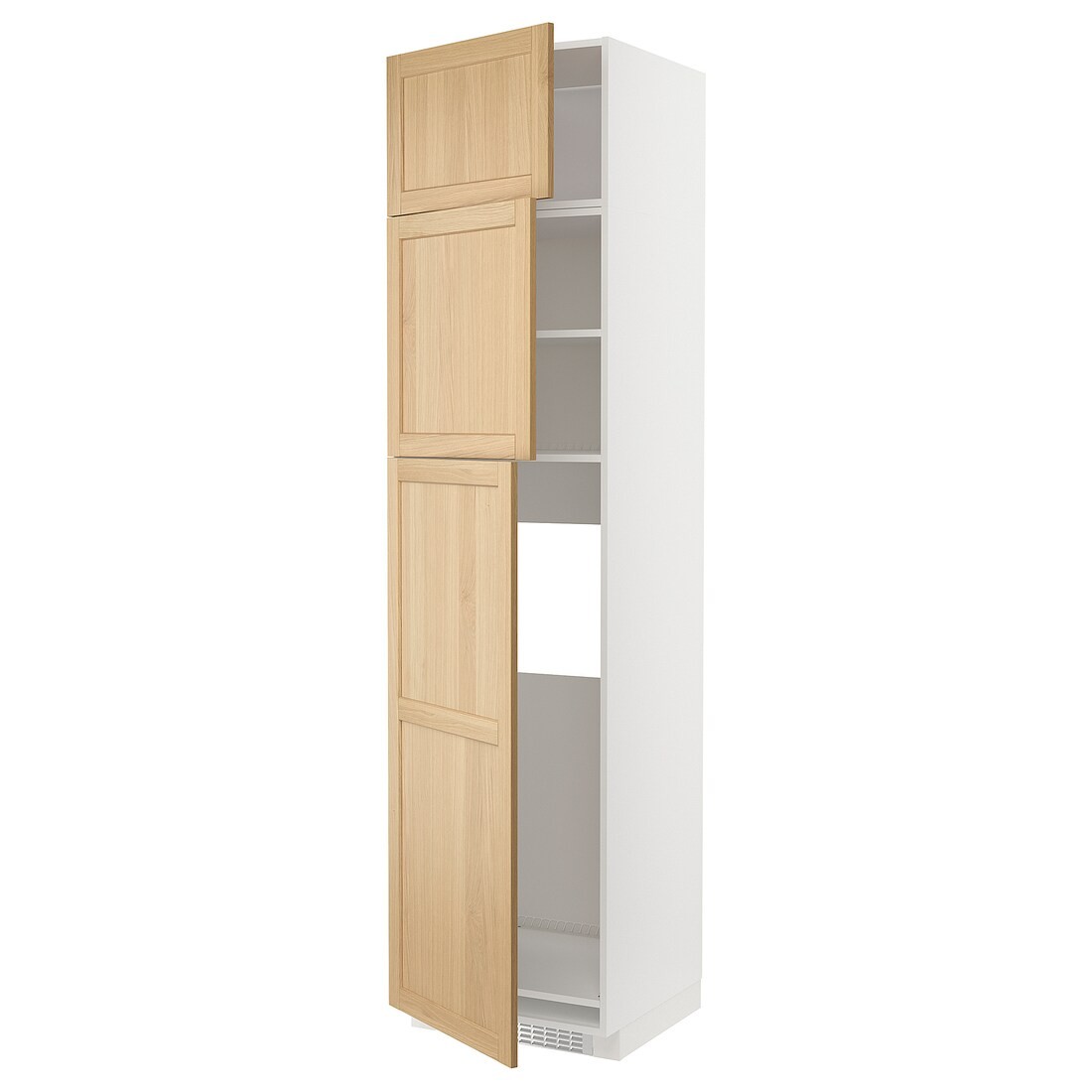 IKEA METOD Висока шафа для холодильника з 3 дверима, білий / дуб Forsbacka, 60x60x240 см 19509437 | 195.094.37