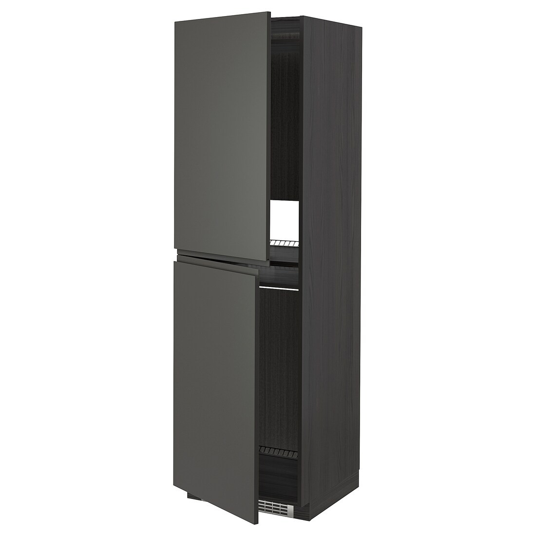 IKEA METOD МЕТОД Висока шафа для холодильника / морозильника, чорний / Voxtorp темно-сірий, 60x60x200 см 29311214 293.112.14