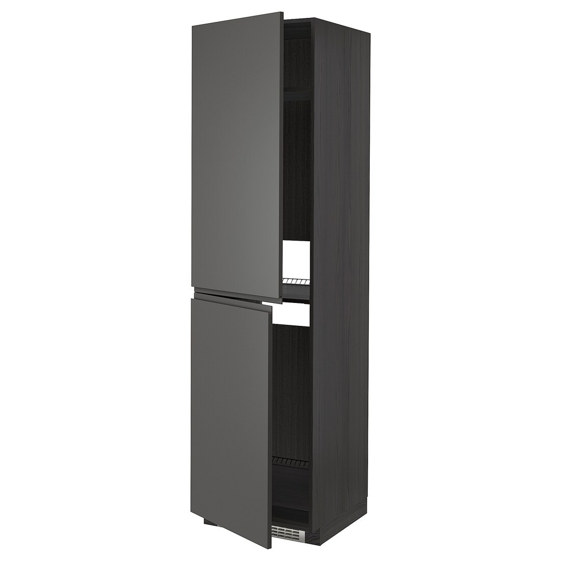 IKEA METOD МЕТОД Висока шафа для холодильника / морозильника, чорний / Voxtorp темно-сірий, 60x60x220 см 79311216 793.112.16