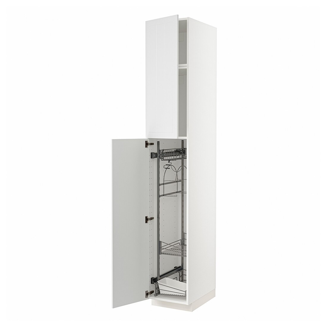 IKEA METOD МЕТОД Висока шафа з відділенням для аксесуарів для прибирання, білий / Stensund білий, 40x60x240 см 39459747 394.597.47