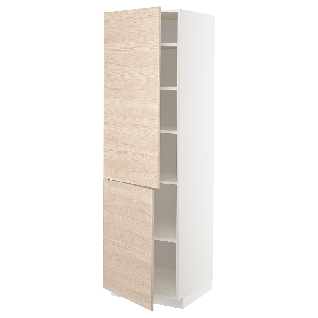 IKEA METOD МЕТОД Висока шафа з полицями / 2 дверцят, білий / Askersund візерунок світлий ясен, 60x60x200 см 79466109 794.661.09