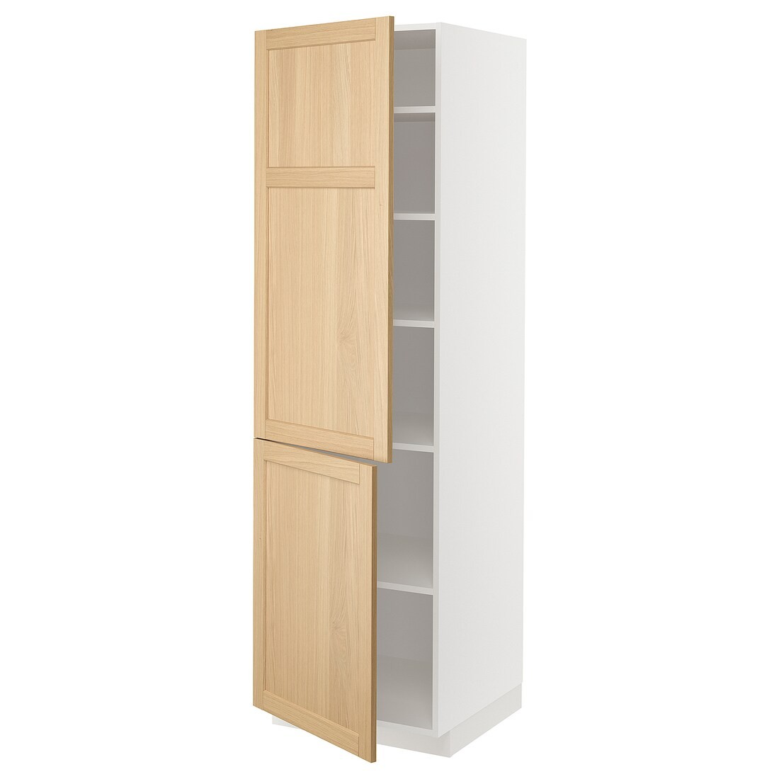 IKEA METOD Висока шафа з полицями / 2 дверцят, білий / дуб Forsbacka, 60x60x200 см 99509419 995.094.19