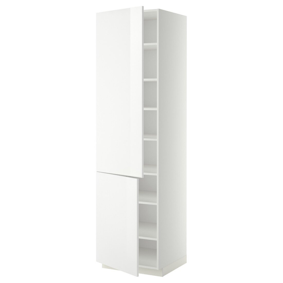 IKEA METOD МЕТОД Висока шафа з полицями / 2 дверцят, білий / Ringhult білий, 60x60x220 см 49457597 494.575.97