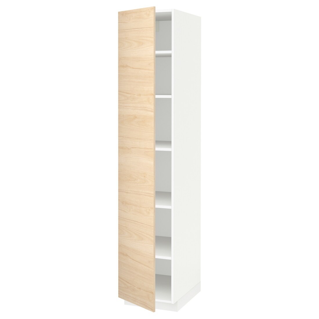 IKEA METOD МЕТОД Висока шафа з полицями, білий / Askersund візерунок світлий ясен, 40x60x200 см 39455669 394.556.69