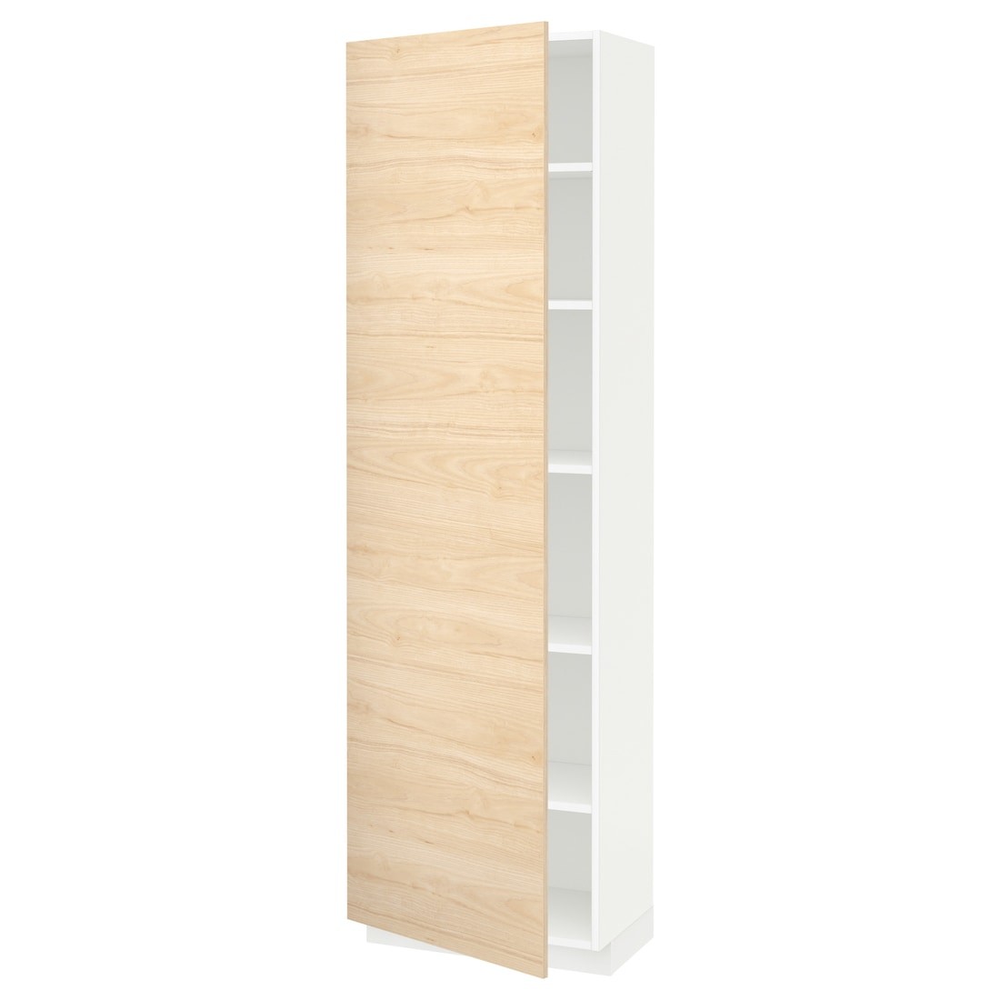 IKEA METOD МЕТОД Висока шафа з полицями, білий / Askersund візерунок світлий ясен, 60x37x200 см 59454942 594.549.42