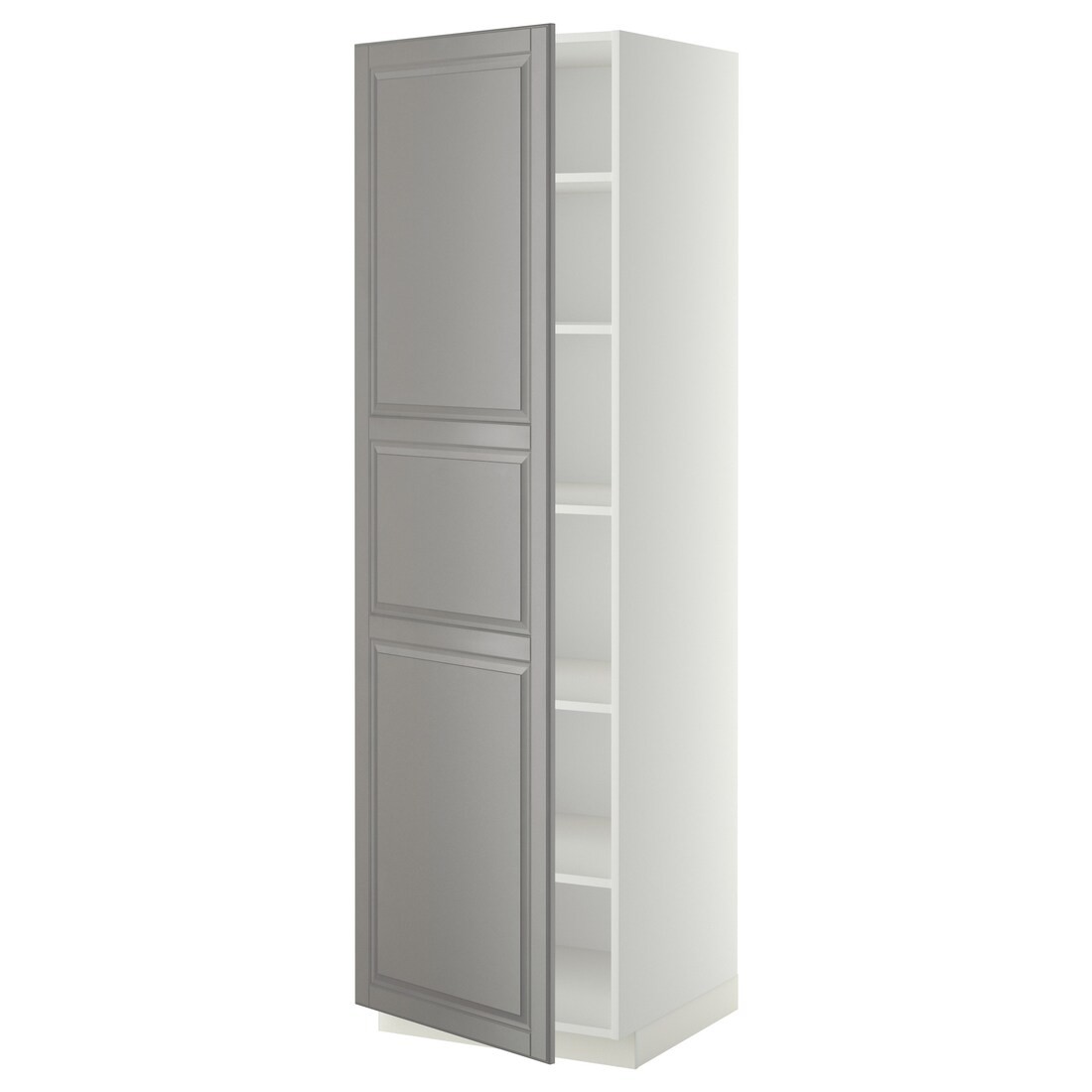 IKEA METOD МЕТОД Висока шафа з полицями, білий / Bodbyn сірий, 60x60x200 см 09463072 094.630.72