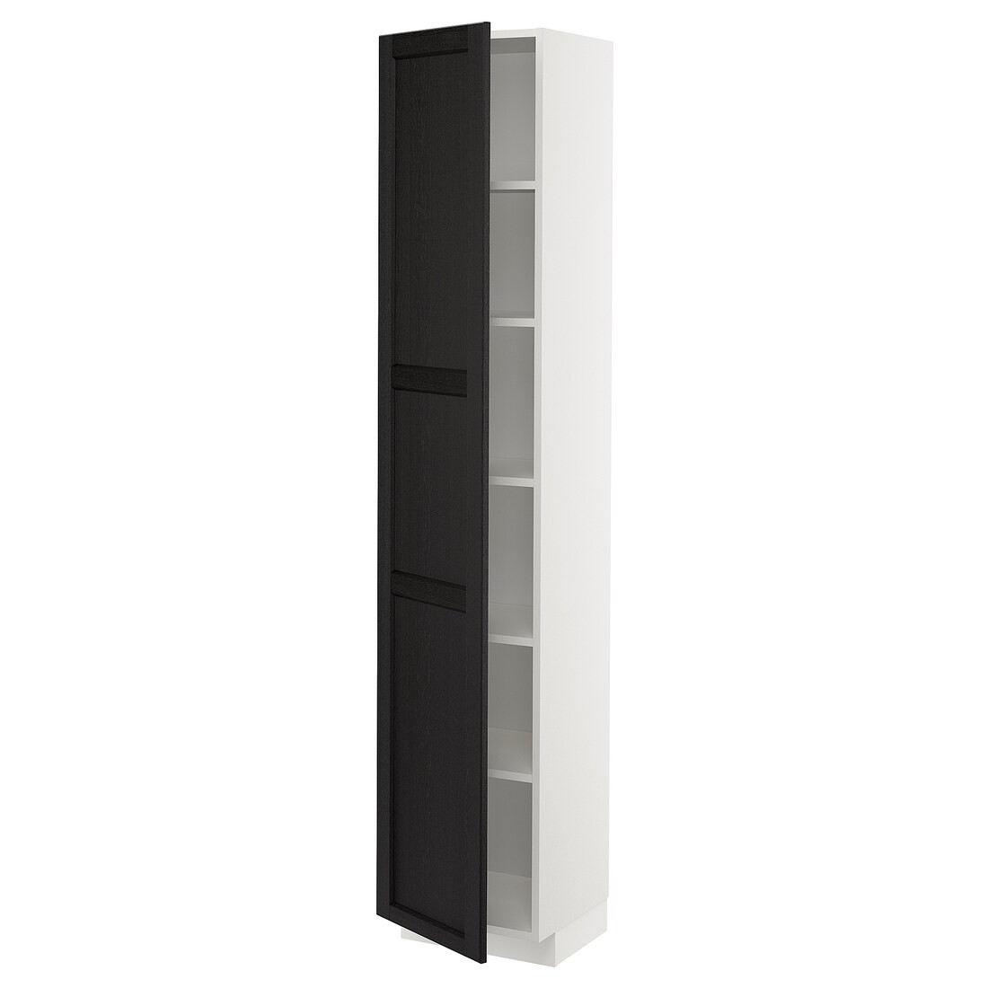 IKEA METOD МЕТОД Висока шафа з полицями, білий / Lerhyttan чорний морилка, 40x37x200 см 59467341 594.673.41
