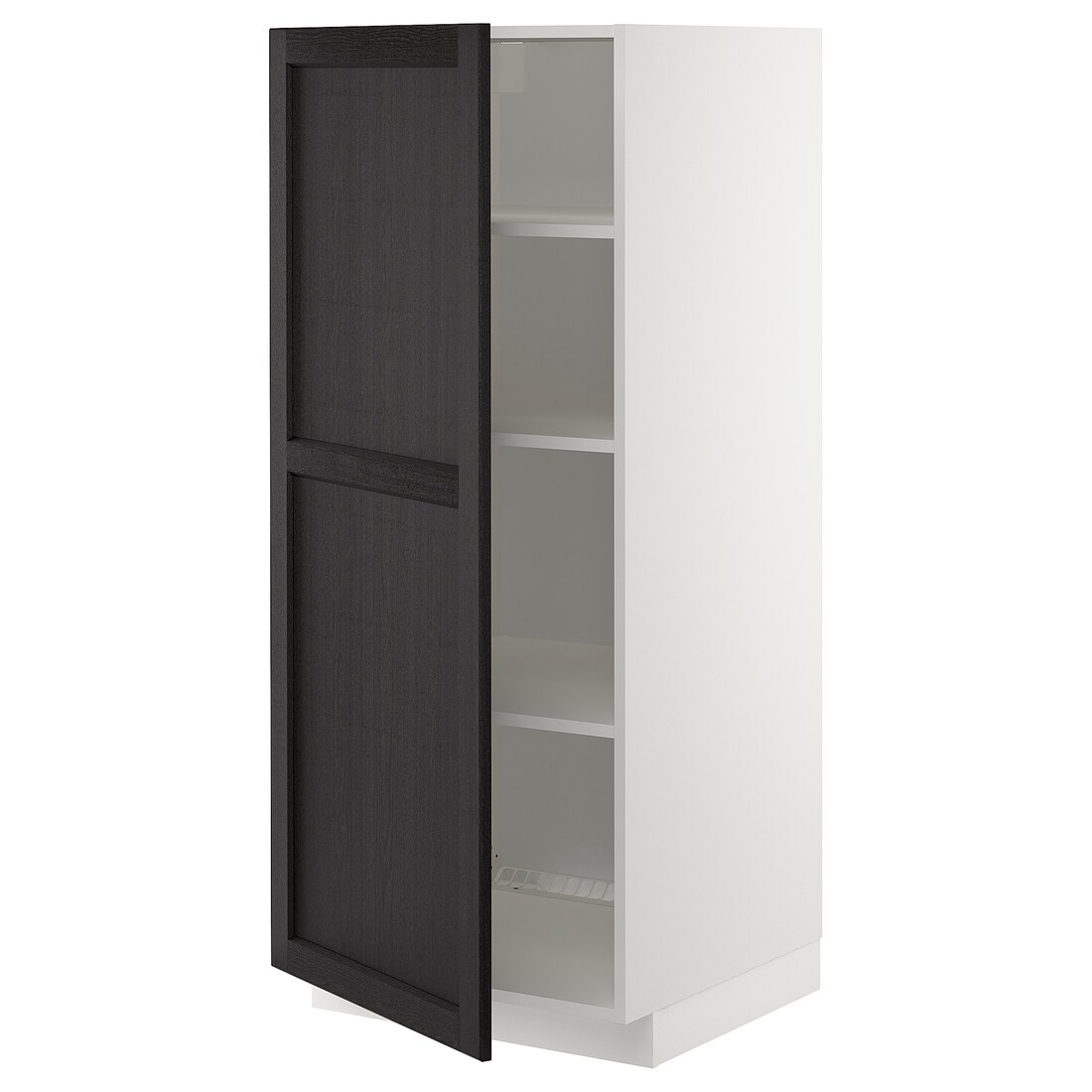 IKEA METOD МЕТОД Висока шафа з полицями, білий / Lerhyttan чорний морилка, 60x60x140 см 29460242 294.602.42