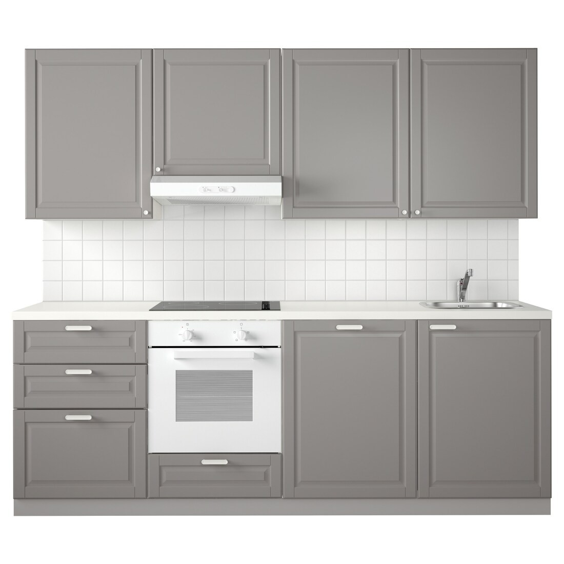 IKEA METOD МЕТОД Кухня, білий Maximera / Bodbyn сірий, 240x60x228 cм 39457748 394.577.48