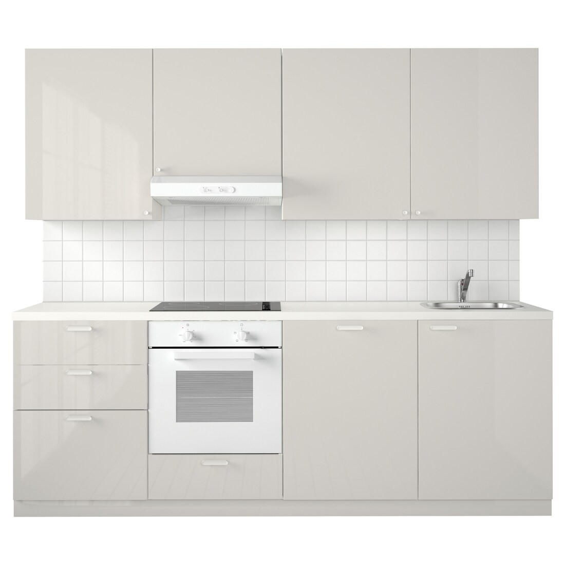 IKEA METOD МЕТОД Кухня, Maximera white / Ringhult світло-сірий, 240x60x228 cм 99461974 994.619.74