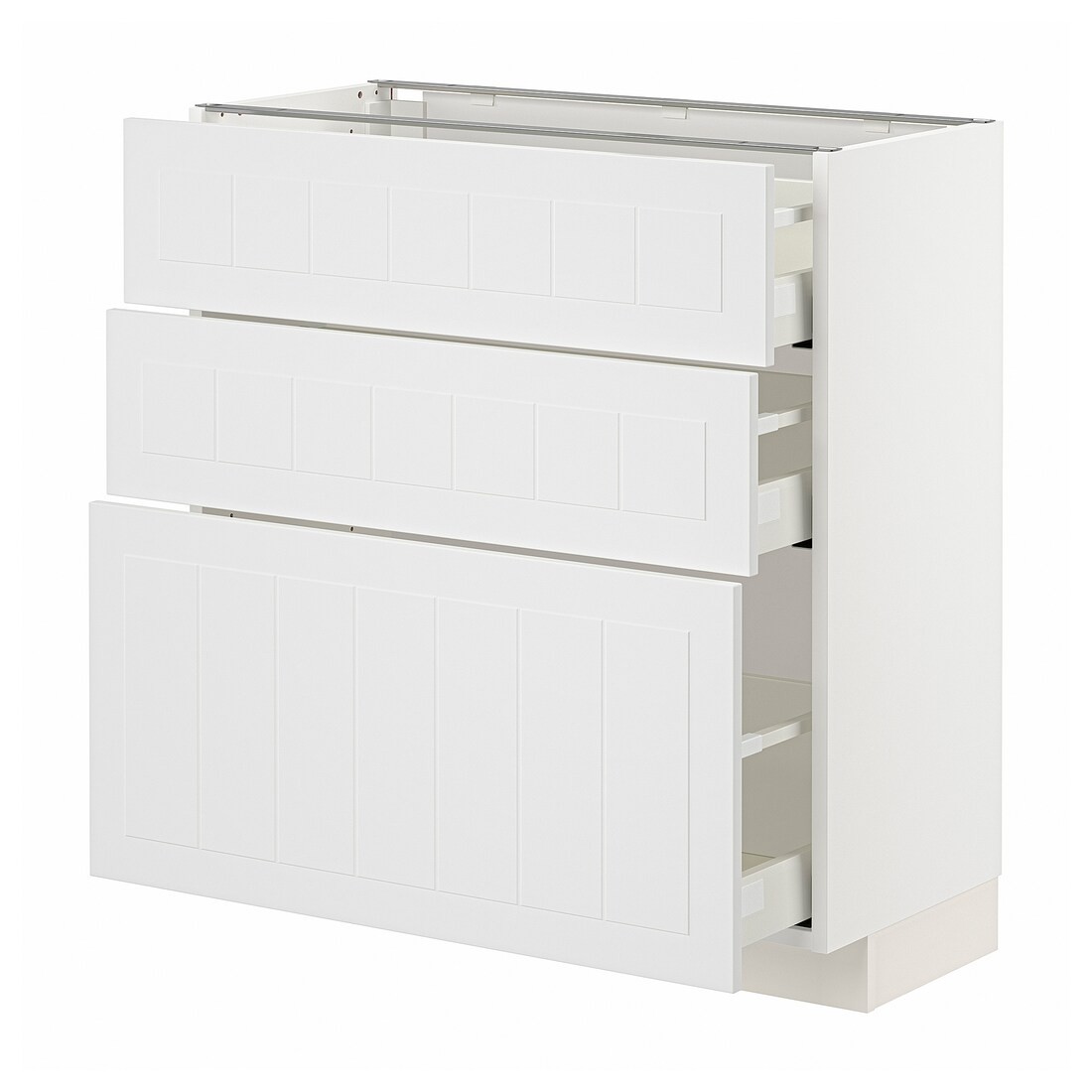 IKEA METOD МЕТОД / MAXIMERA МАКСІМЕРА Підлогова шафа з 3 шухлядами, білий / Stensund білий, 80x37 см 19409517 194.095.17
