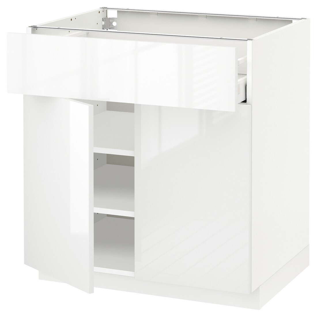 IKEA METOD МЕТОД / MAXIMERA МАКСІМЕРА Шафа підлогова з ящиком / 2 дверцятами, білий / Ringhult білий, 80x60 см 39462113 394.621.13