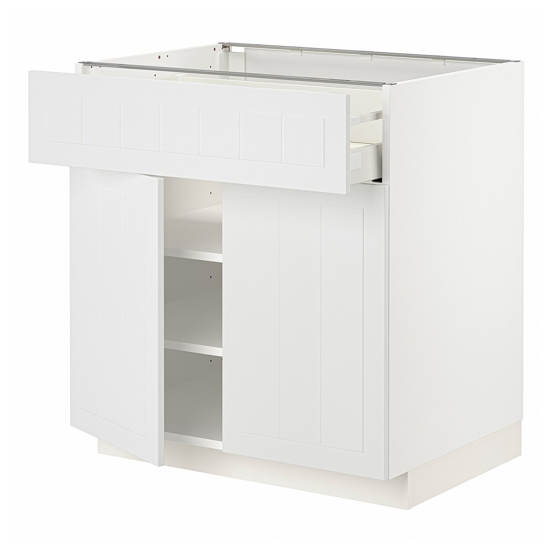 IKEA METOD МЕТОД / MAXIMERA МАКСІМЕРА Шафа підлогова з ящиком / 2 дверцятами, білий / Stensund білий, 80x60 см 39465531 394.655.31