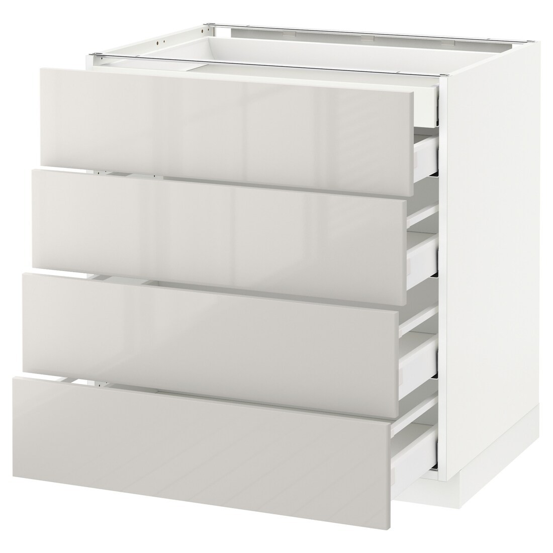 IKEA METOD МЕТОД / MAXIMERA МАКСІМЕРА Підлогова шафа з шухлядами, білий / Ringhult світло-сірий, 80x60 см 29141740 291.417.40