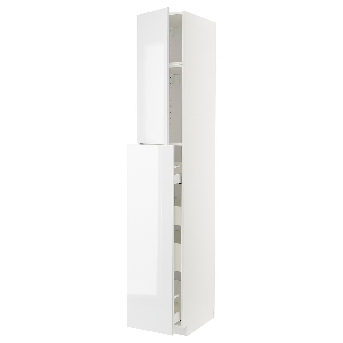 IKEA METOD МЕТОД / MAXIMERA МАКСІМЕРА Висока шафа полички / шухляди, білий / Ringhult білий, 40x60x240 см 19461770 194.617.70