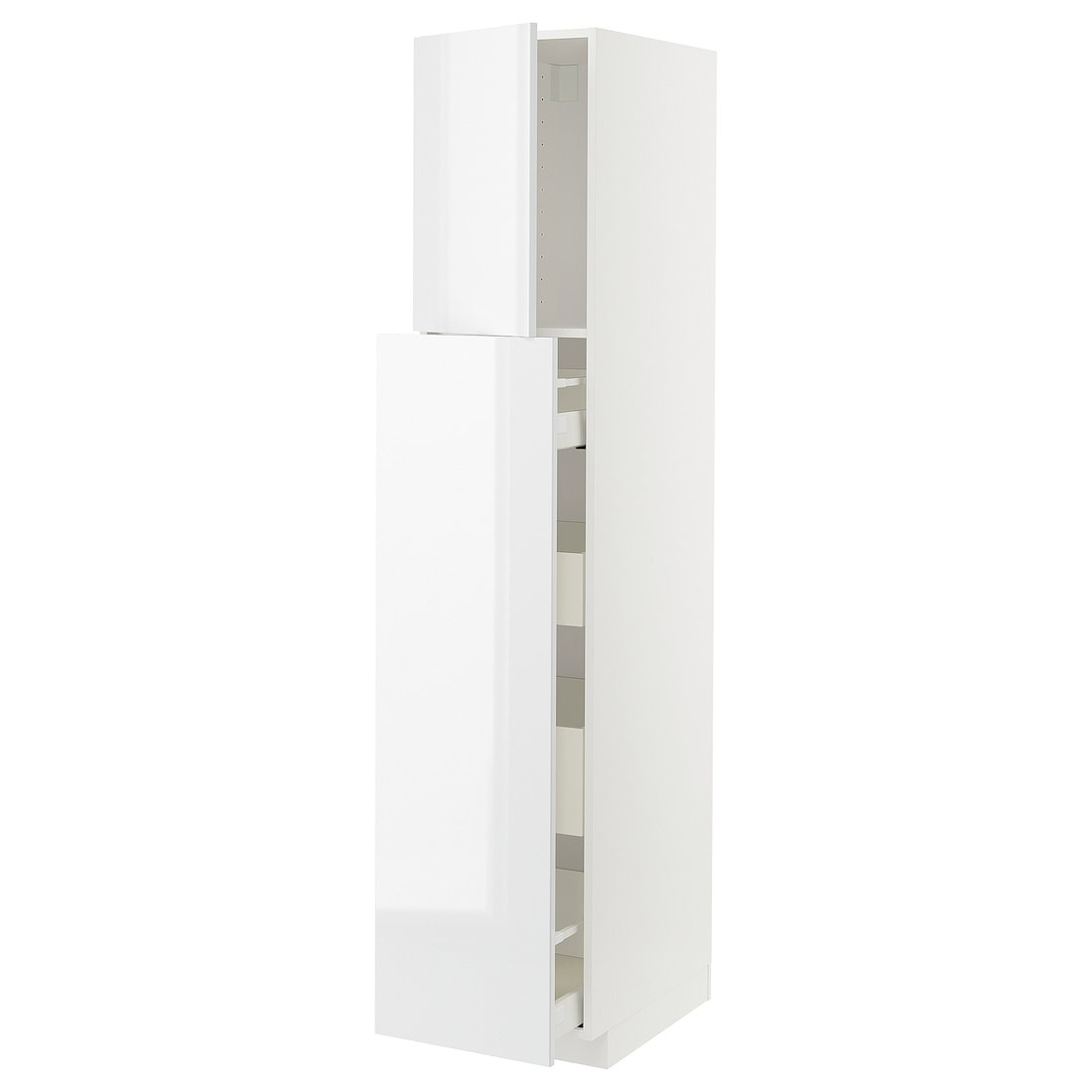 IKEA METOD МЕТОД / MAXIMERA МАКСІМЕРА Висока шафа полички / шухляди, білий / Ringhult білий, 40x60x200 см 79468368 794.683.68