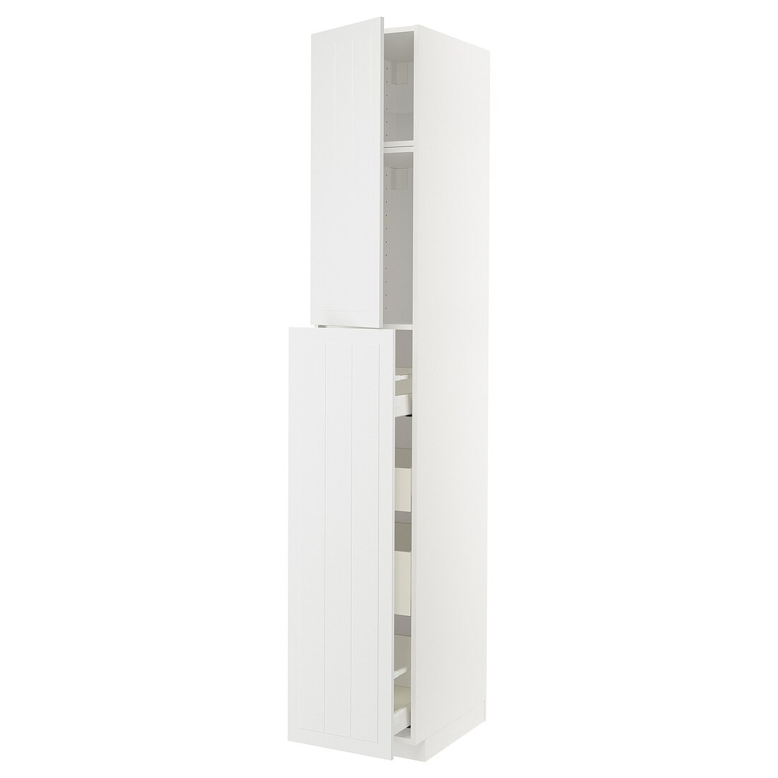 IKEA METOD МЕТОД / MAXIMERA МАКСІМЕРА Висока шафа полички / шухляди, білий / Stensund білий, 40x60x240 см 49455126 494.551.26