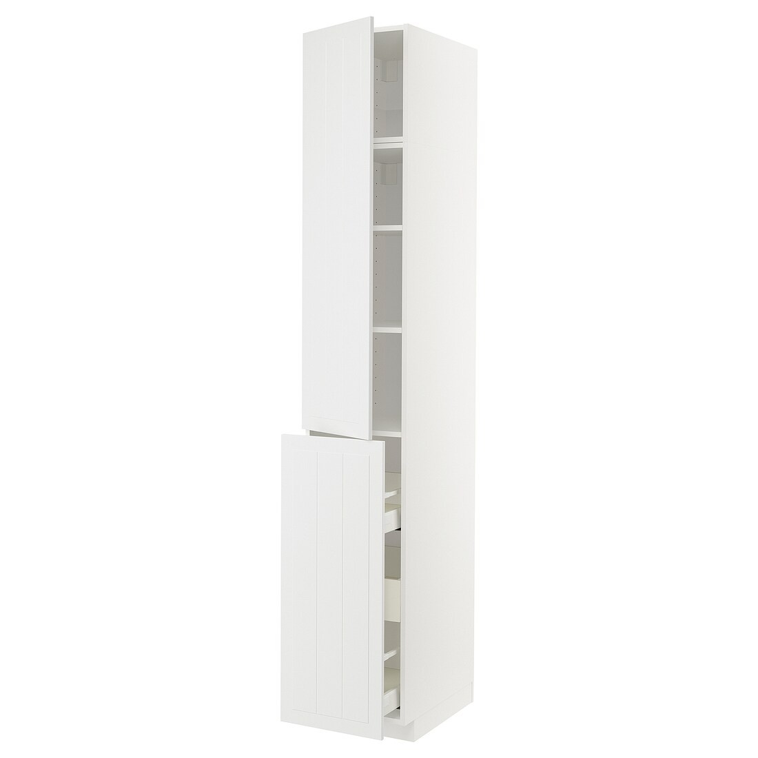 IKEA METOD МЕТОД / MAXIMERA МАКСІМЕРА Висока шафа 3 шухляди / 1 двері / 2 полиці, білий / Stensund білий, 40x60x240 см 59462211 594.622.11