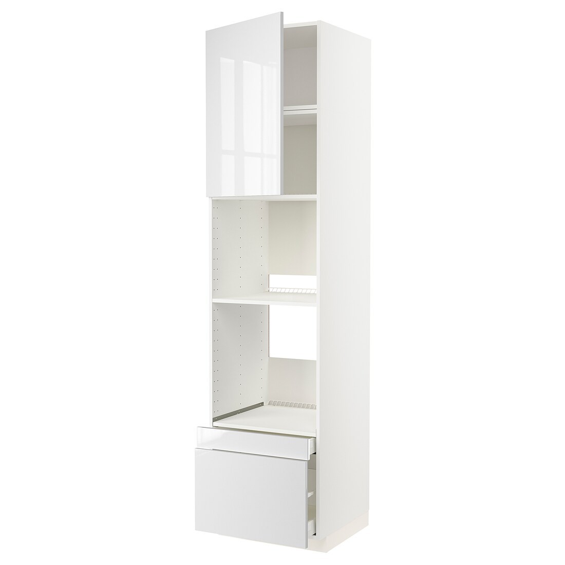 IKEA METOD МЕТОД / MAXIMERA МАКСІМЕРА Висока шафа для духовки комбі з дверима / шухлядами, білий / Ringhult білий, 60x60x240 см 79467161 | 794.671.61